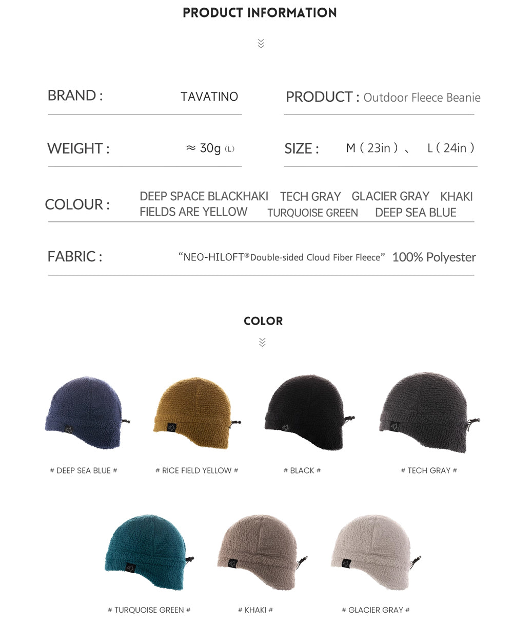 TAVATINO Alpha Cloud Ultralight Fleece Beanie ZT-3010 - TAVATINO