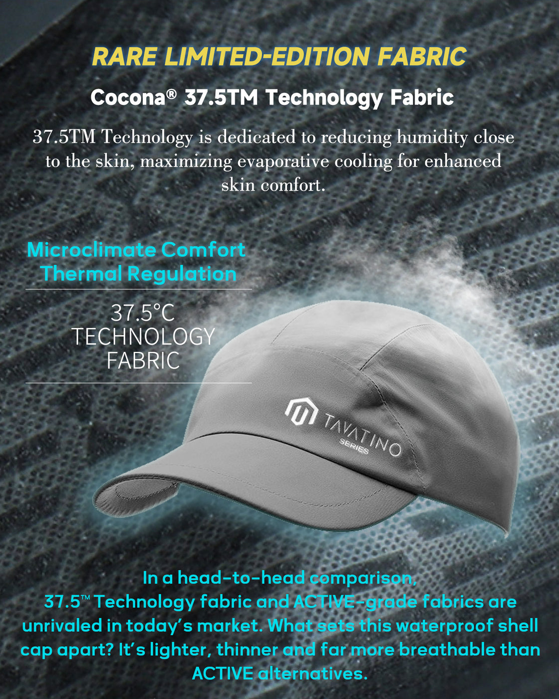 TAVATINO 37.5™ Active Waterproof Cap ZT5025 - TAVATINO