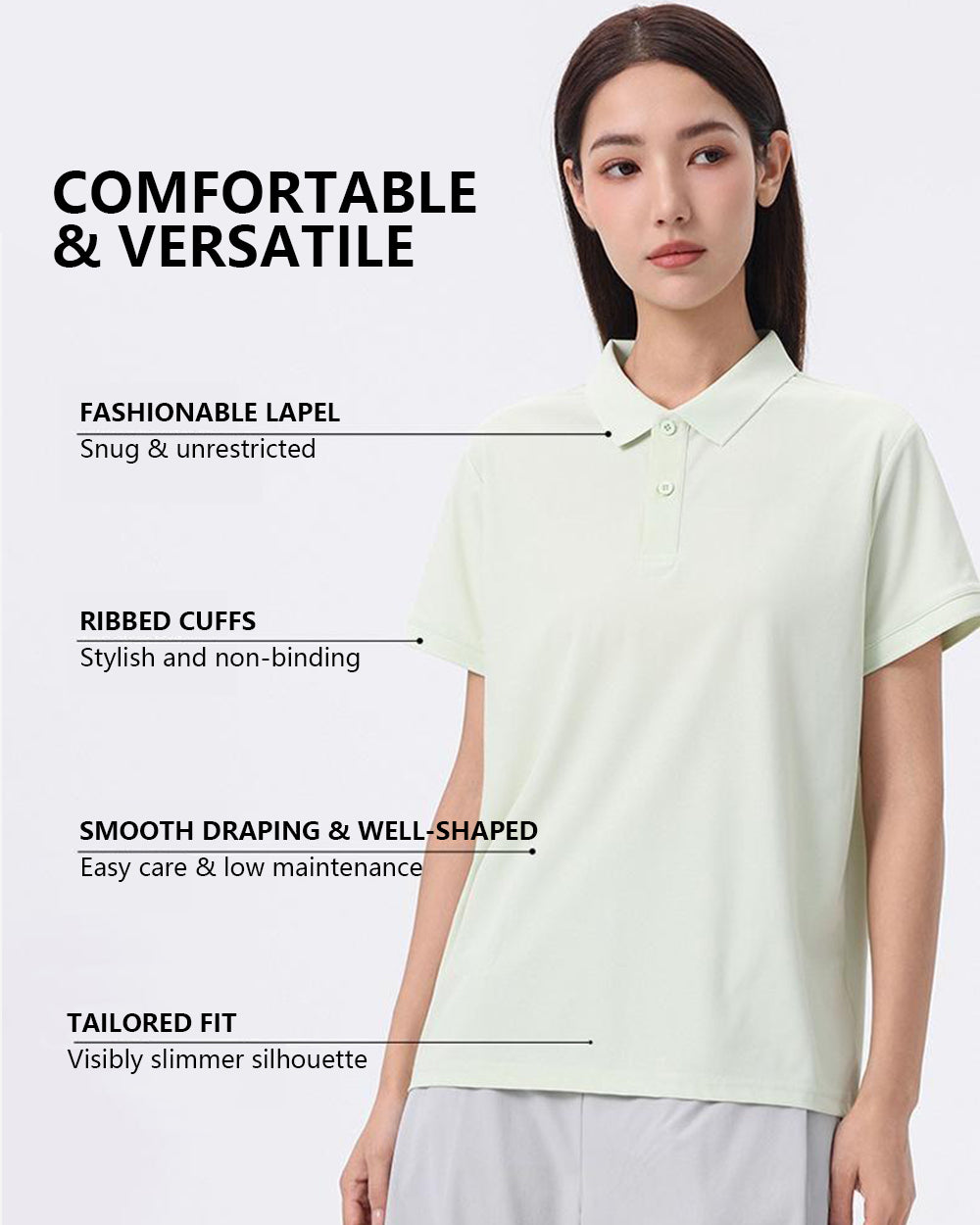 TAVATINO 8826 Cooling Pique Polo Shirt with cooling breathable pique fabric, UPF50 sun protection, and lightweight quick‑dry performance