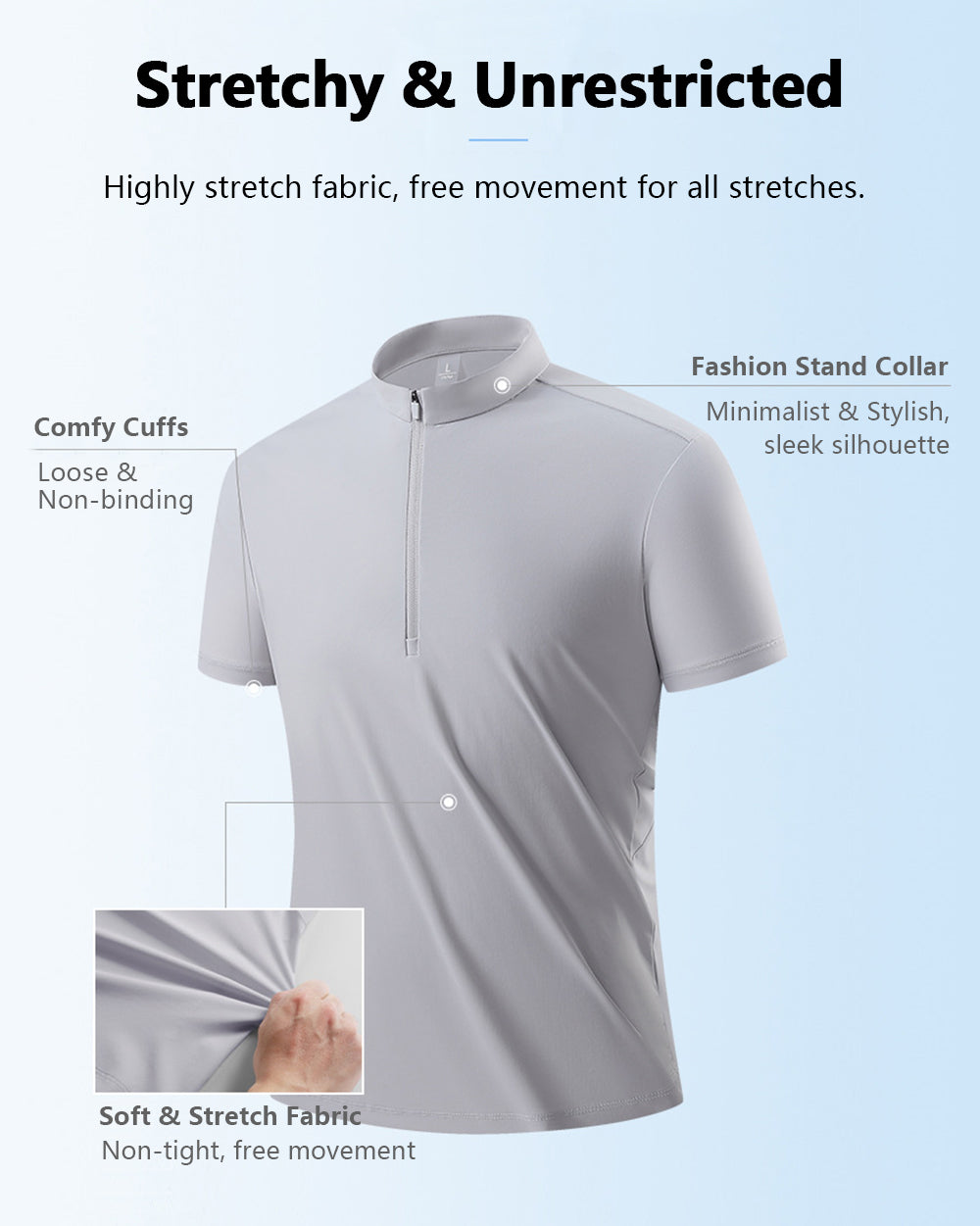 TAVATINO 8869 Ice Cooling Quarter‑Zip Wafer Grid Polo Shirt featuring ice‑cooling wafer‑grid fabric, breathable quick‑dry performance, and lightweight quarter‑zip athletic design