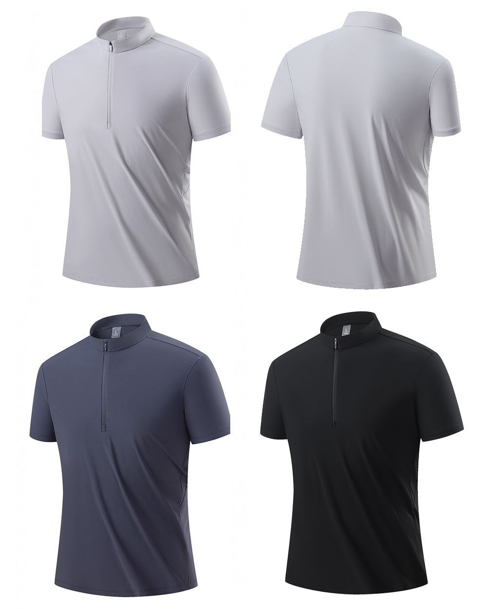 TAVATINO 8869 Ice Cooling Quarter‑Zip Wafer Grid Polo Shirt featuring ice‑cooling wafer‑grid fabric, breathable quick‑dry performance, and lightweight quarter‑zip athletic design