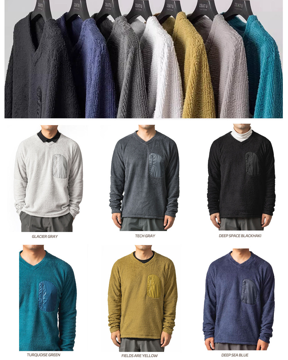 TAVATINO Alpine Cloud V-Neck Pullover ZT-1903 - TAVATINO
