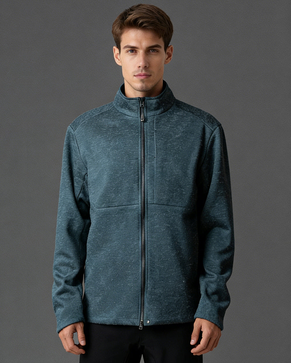 TAVATINO Executive Merino Wool Fleece Jacket ZT1123 - TAVATINO#model_5'6" / 65 kg — Wearing size M