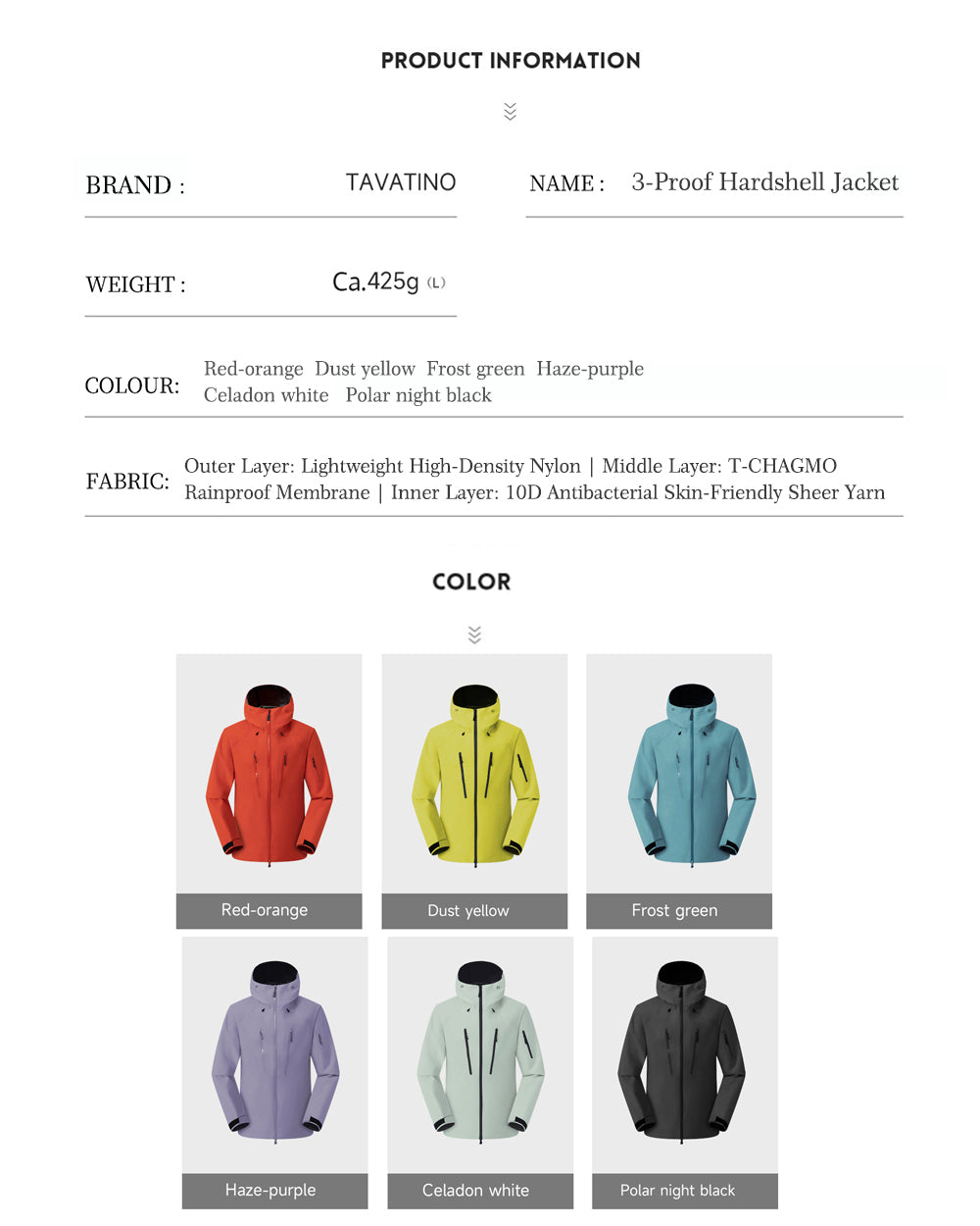 TAVATINO Pilgrimage Mountain 3-Proof Hardshell ZT1126