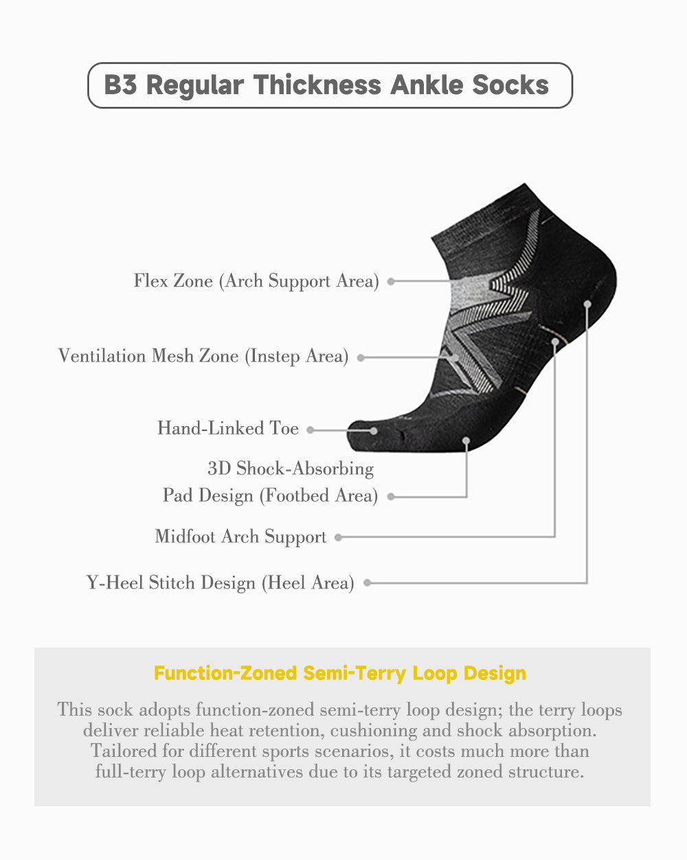 TAVATINO Zoned Merino Wool Hiking Socks ZT3302/ZT3303 - TAVATINO